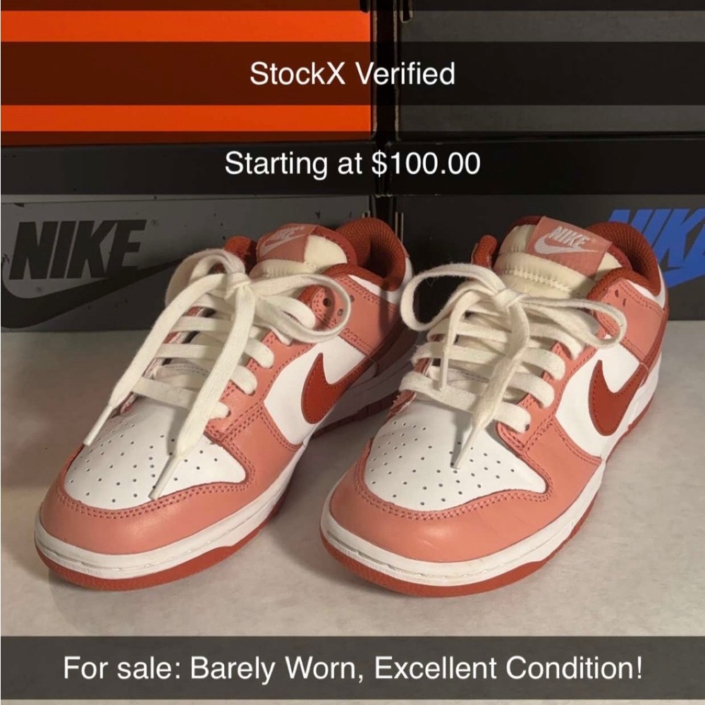 Nike dunks W7, great condition! Red stardust